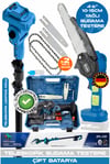 ALMAN V598/21V BLUE TELESKOPİK 10-15CM AKÜLÜ BUDAMA ŞARJLI ZİNCİRLİ DAL BUDAMA MAKİNESİ