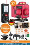 BA01068K 2'si 1 Arada Lazer Seti | 70m Ölçüm Cihazı + 16 Çizgili 360° 4 Köşe Lazer Hizalama | Şarjlı – Pro Seri