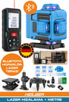 BA01068M 2'si 1 Arada Lazer Seti | 70m Ölçüm Cihazı + 16 Çizgili 360° 4 Köşe Lazer Hizalama | Şarjlı – Pro Seri
