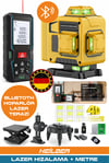 BA01068S 2'si 1 Arada Lazer Seti | 70m Ölçüm Cihazı + 16 Çizgili 360° 4 Köşe Lazer Hizalama | Şarjlı – Pro Seri