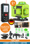BA01068Y 2'si 1 Arada Lazer Seti | 70m Ölçüm Cihazı + 16 Çizgili 360° 4 Köşe Lazer Hizalama | Şarjlı – Pro Seri
