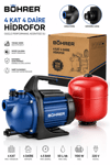 BA011458 4 KAT 4 DAİRE UYGUN 1 HP JET TİPİ BAKIR SARGILI OTOMATİK AÇ KAPA HİDROFOR 