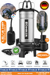 BIÇAKLI 3/8 Kw 0.5 HP 220V Demir Drenaj Logar Pis Su Parçalayıcılı Çelik Gövde Dalgıç Tahliye Pompası | 6.6 Derinlik -66m Yatay | 2