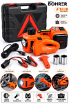 BÖHRER 12V Elektrikli Kriko (5 Ton) + 150 PSI Kompresör + 480 Nm Somun Sökme Makinesi Araç Tamir Seti Çantalı