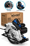 BÖHRER 1500W 185 mm Daire Testere Lazer Çizgili Ahşap MDF Sunta Kesme Makinesi Açılı Kesim