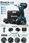 BÖHRER BA011350 PRO ÇİFT AKÜLÜ 450NM SOMUN SIKMA MAKİNESİ - AĞIR HİZMET TİPİ KULLANIM 
