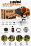 BÖHRER BA011353 PROFESYONEL 3.5 HP YAN TİPİ BENZİNLİ DİKEN ÇALI ÇİM BİÇME TIRPAN MAKİNESİ