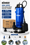 BÖHRER BA011362 QDX SERİSİ +10M KABLO 25M DİK 200M YATAY PASLANMAZ ÇELİK GÖVDE TEMİZ SU DALGIÇ POMPA