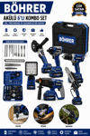 BÖHRER BA011402 PRO SERİSİ AKÜLÜ KOMBO 6 SET MAKİNE - 36V 5AH - 2 SENE GARANTİLİ