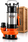 BÖHRER BA0115499 V450F 450 Watt 0,60 HP Bakır Sargılı Drenaj Dalgıç Su Pompası – 200 L/Dk Debi, 9 Metre Basma Yüksekliği, Şamandıralı