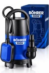 BÖHRER BA0115501 QSB-JH 55038 550 Watt 0,75 HP Temiz ve Kirli Su Dalgıç Pompası – 2'si 1 Arada, 7 Metre Basma Yüksekliği, Şamandıralı
