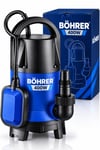BÖHRER BA0115504 QSB-JH 40038 400 Watt 0,50 HP Temiz ve Kirli Su Dalgıç Pompası – 2'si 1 Arada, 4 Metre Basma Yüksekliği, Şamandıralı