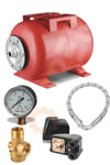 Crw24-i 24 Lt Full Set Yatay Hidrofor Genleşme Tankı - Manometre + Durug Şalter + Beşyol + 50cm Flex