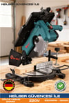 ELEKTRİKLİ ÜSTTEN VE ALTTAN TABLALI 210MM GÖNYE AHŞAP KESME MAKİNESİ - 1200W 5300RPM 
