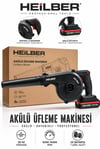 HEILBER Akülü Üfleme Makinesi 21V Yaprak ve Toz Üfleme Blower 2 Batarya 1 Şarj Aleti Hız Ayarlı