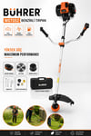 PROFESYONEL YAN TİPİ 3.5 HP 58CC KOMPAKT VE ERGONOMİK BENZİNLİ ÇİM BİÇME TIRPAN 