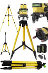 Yatay Ve Dikey Lazer Hizalama 2 Adet 30m Li-on Pilli Yeşil Işık Seviye Ölçme +3 Kademe Ayaklı Tripod