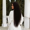 Afro Dalga Fiber Sentetik Tül Peruk - Koyu Kestane