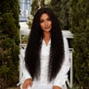 Afro Dalga Fiber Sentetik Tül Peruk - Koyu Kestane