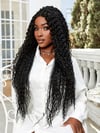 Afro Dalga Fiber Sentetik Tül Peruk - Siyah
