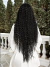 Afro Dalga Fiber Sentetik Tül Peruk - Siyah