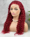 Gerçek Front Lace Tül Peruk - Derin Dalgalı - Kızıl 70-75cm