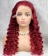 Gerçek Front Lace Tül Peruk - Yoğun Dalgalı - Kızıl 70-75cm