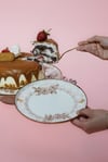 Rosadora Emaye 2'li Pasta Tabağı Dekoratif Vintage Servis Tabağı