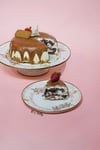 Rosadora Emaye 2'li Pasta Tabağı Dekoratif Vintage Servis Tabağı