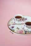 Rose Deluxe Emaye Çay Tepsisi Dekoratif Vintage Servis Tepsisi