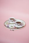 Rose Deluxe Emaye Çay Tepsisi Dekoratif Vintage Servis Tepsisi