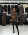 Acı Kahve Kemer Detaylı Blazer Ceket