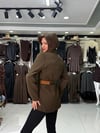 Acı Kahve Kemer Detaylı Blazer Ceket