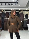 Acı Kahve Kemer Detaylı Blazer Ceket