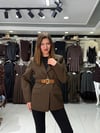Acı Kahve Kemer Detaylı Blazer Ceket