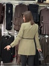 Apoletli Fıstık Yeşili Blazer Ceket