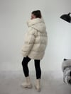 Bej Cırt Detay Astronot Kapşonlu Şişme Mont KABAN & MONT & CEKET - Taksim Butik