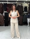 Bej Yelek Pantolon Takım