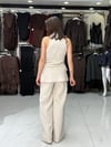 Bej Yelek Pantolon Takım