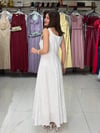 Beyaz Brade Astarlı Elbise