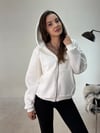 Beyaz Fermuarlı Melek Sweat SWEATSHİRT - Taksim Butik