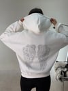 Beyaz Fermuarlı Melek Sweat SWEATSHİRT - Taksim Butik