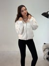 Beyaz Fermuarlı Melek Sweat SWEATSHİRT - Taksim Butik
