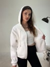 Beyaz Fermuarlı Melek Sweat SWEATSHİRT - Taksim Butik