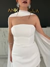 Beyaz Melissa Şal Detay Tül Abiye