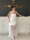 Beyaz Melissa Şal Detay Tül Abiye