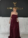 Bordo Angel Straplez Abiye