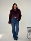 Bordo Kısa Bolero Kürk  KABAN & MONT & CEKET - Taksim Butik