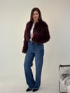 Bordo Kısa Bolero Kürk  KABAN & MONT & CEKET - Taksim Butik