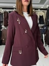 Bordo Küpeli Blazer Ceket